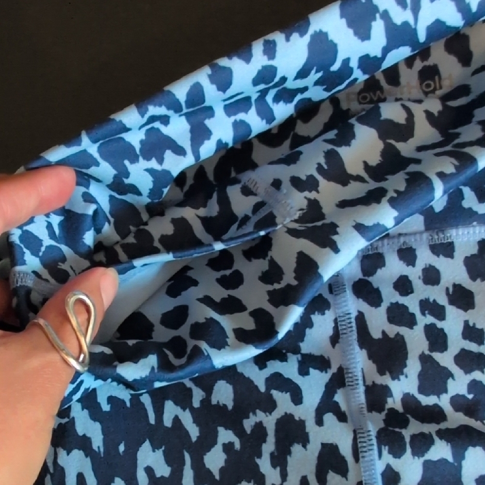 Fabletics Navy and Light Blue Patterned Leggings - image 6